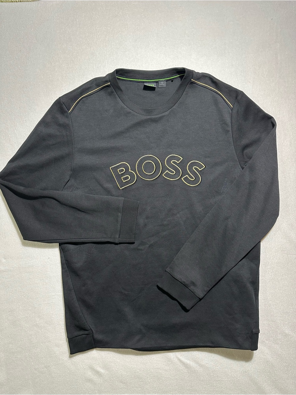 BOSS Hugo Boss Black & Gold Embroidered Crewneck Sweatshirt Men’s L